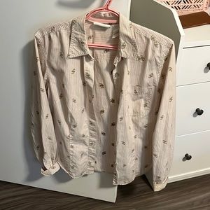 stripped button down shirt with flowers